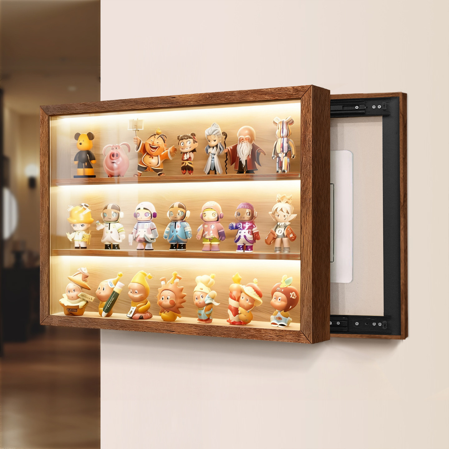 手办收纳推拉式电表箱遮挡装饰画