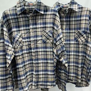 自主Vujade004破坏格子法兰绒衬衫cleanfit风男女情侣同款