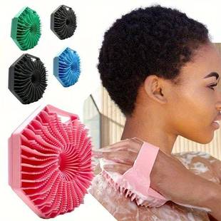 Soft Silicone Body Scrubber Bath Brush With Ergonomic Handle