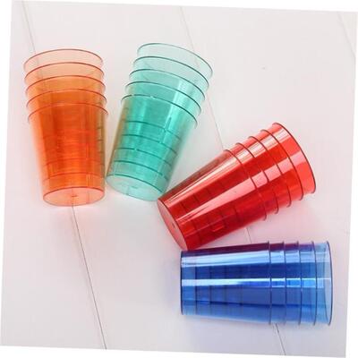 80pcs Disposable 25ml Glasses Cups Plastic Cup Coloured Shot