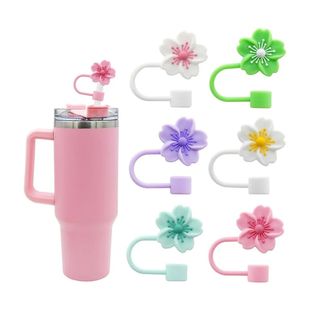 Straw Cover Cap for Stanley Cup Accessories, Cute Flower Str