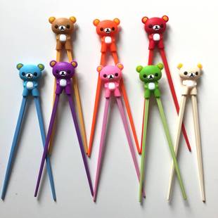 1 Pair Cute Bear Chopstick Learning Training Chopsticks Mult
