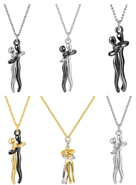 Exquisite Couple Hugging Pendant Necklace For Women Fashion