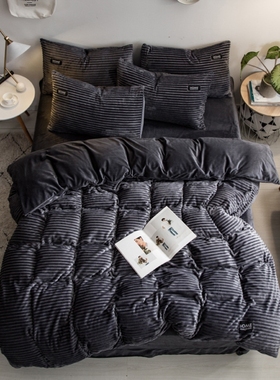 Men Women Cartoon black Comforter Cover beddin set 3/4pcs