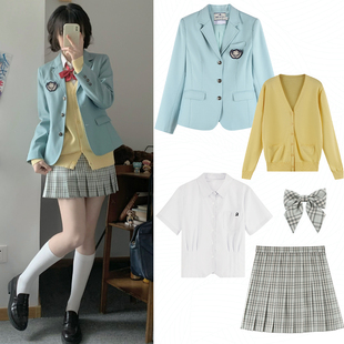 冶川女子薄荷绿春秋日系校供西服上衣女 制服原创设计套装 墨秋