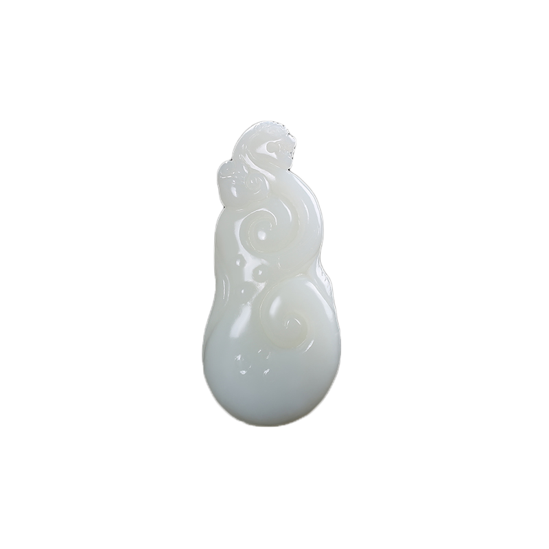 和田玉瑞兽如意玉石吊坠白玉玉佩