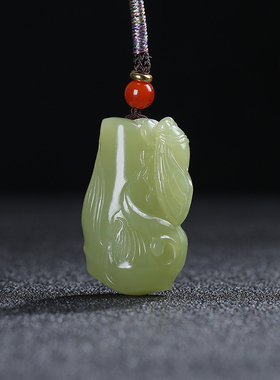 【声名远扬】新疆和田玉蝉竹节吊坠男女款若羌黄口料黄玉天然玉石