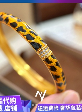 新款镶钻豹纹戒指项链手镯女金色轻奢高级感百搭三件套首饰送礼物
