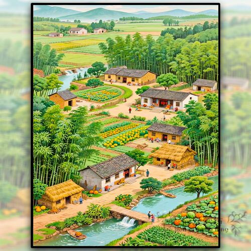 乡村田园风景十字绣2026新款客厅线绣半成品自己绣刺绣钻石画