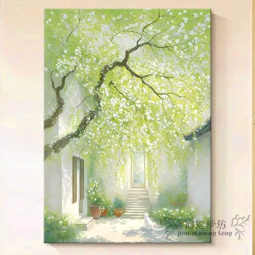 高端十字绣满绣2025新款治愈系中国风小院风景手工diy刺绣钻石画