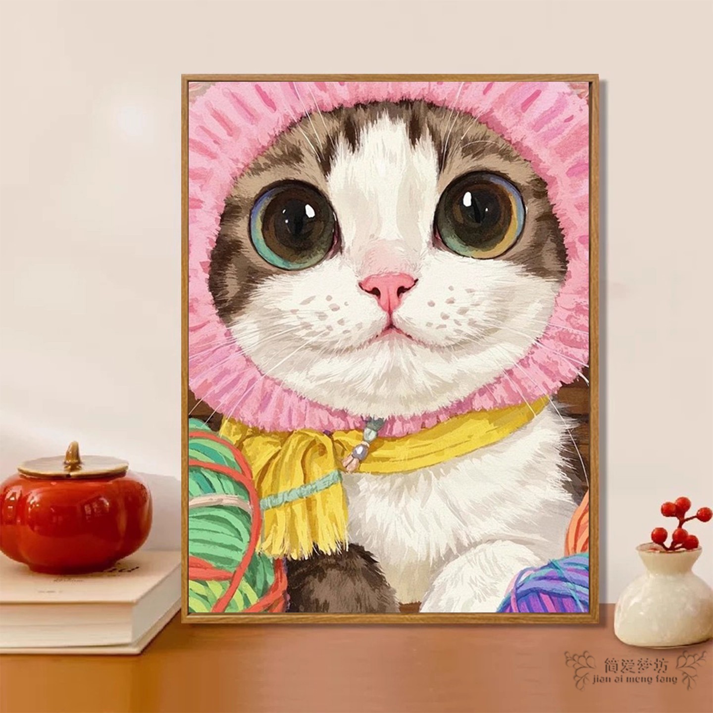 十字绣2026年新款卡通可爱萌宠大眼猫咪DIY钻石画客厅钻石绣礼物