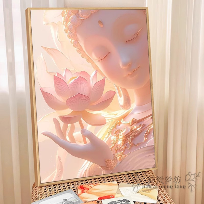 十字绣2025新款线绣中国风中式佛手莲花刺绣diy手工礼物钻石贴画