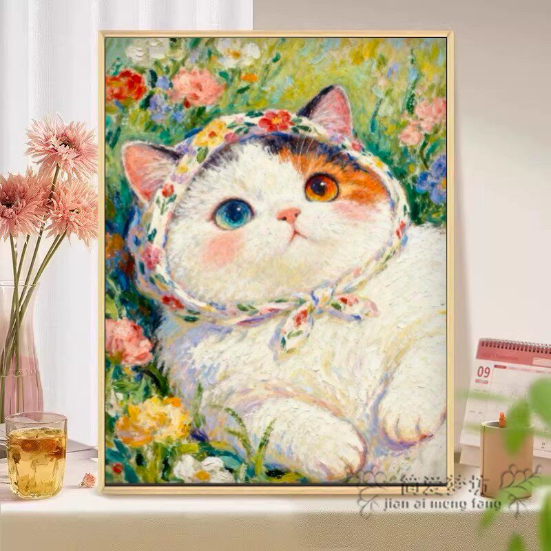印花十字绣2026新款满绣治愈系花卉猫咪手工初学简单刺绣钻石贴画