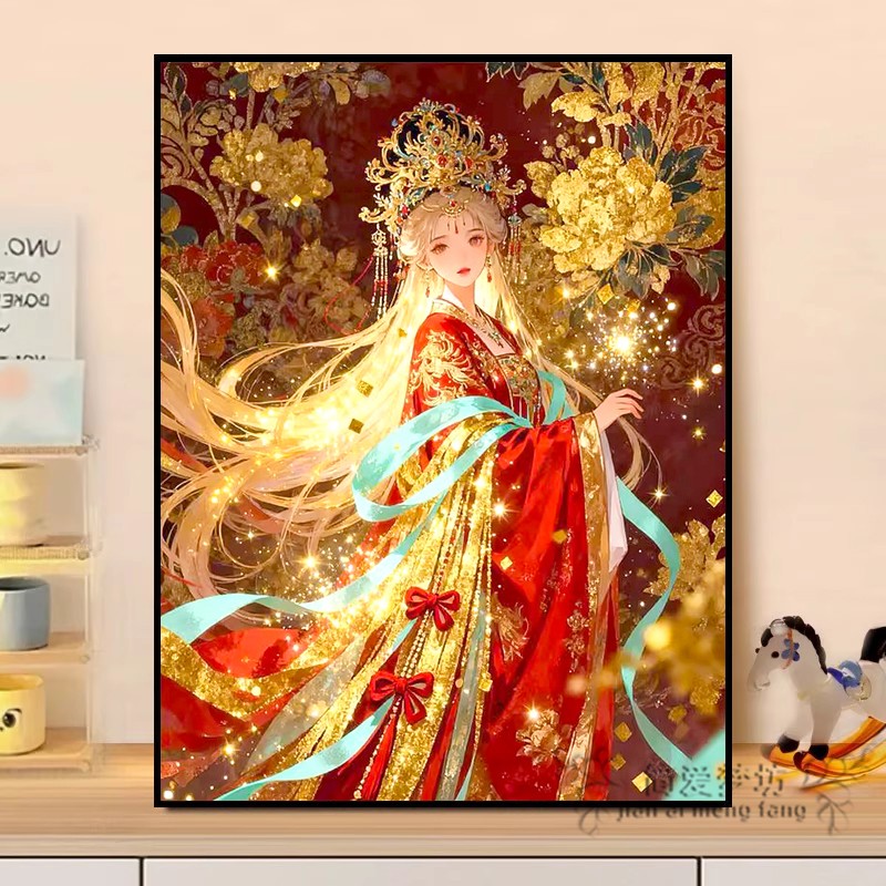 古风囍嫁十字绣2026新款满绣客厅人物自己绣刺绣5d钻石画满钻手工