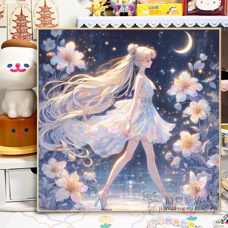 梦幻少女风十字绣2026新款客厅卡通动漫人物卧室钻石画满钻手工贴