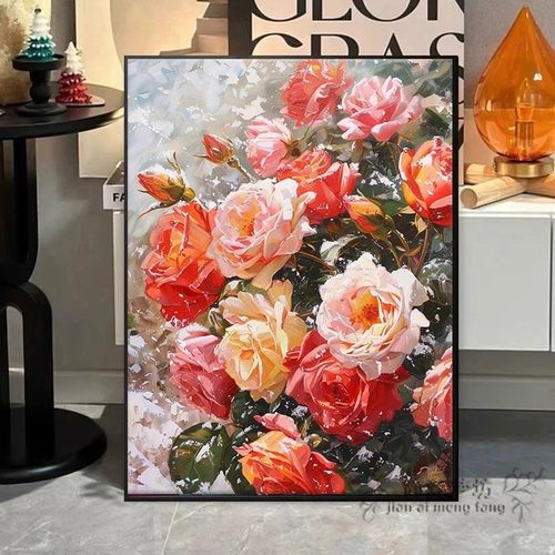 高颜值十字绣2026新款满绣雪地玫瑰半成品自己绣小件刺绣钻石贴画