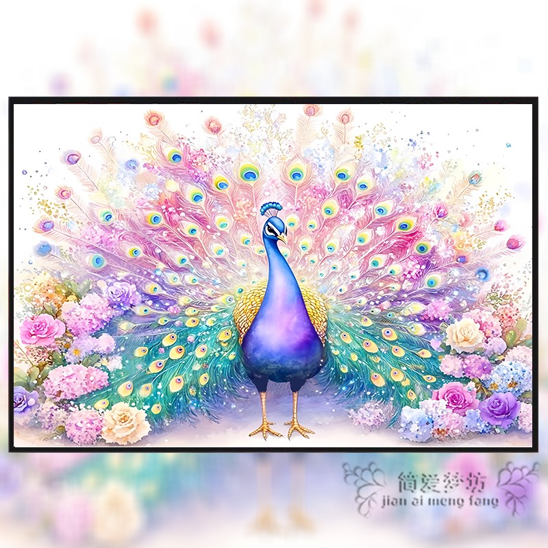 十字绣2025新款客厅线绣动物孔雀开屏高级感自己绣小件刺绣钻石画,居家布艺,十字绣套件,淘宝优惠券,粉丝福利购,淘宝优惠卷