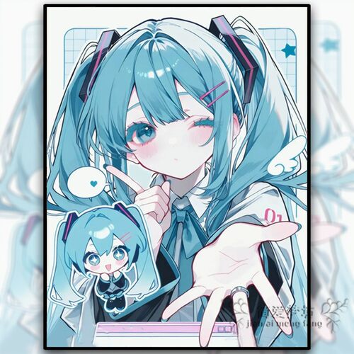 初音未来十字绣2026新款二次元卡通人物钻石贴画5d满钻初学者手工
