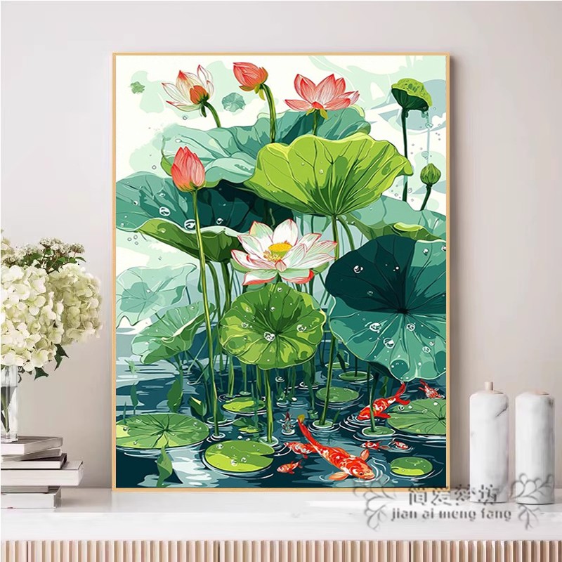 十字绣自己绣2025新款满绣荷池锦鲤闲游记刺绣diy手工礼物钻石画