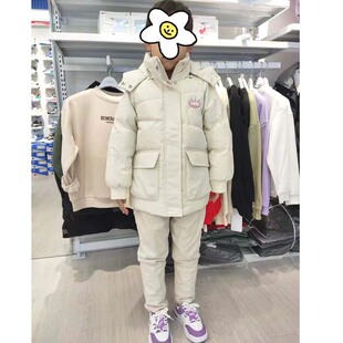 包邮冬装新款七波辉儿童羽绒服童装女童短款加厚羽绒衣外套白鸭绒