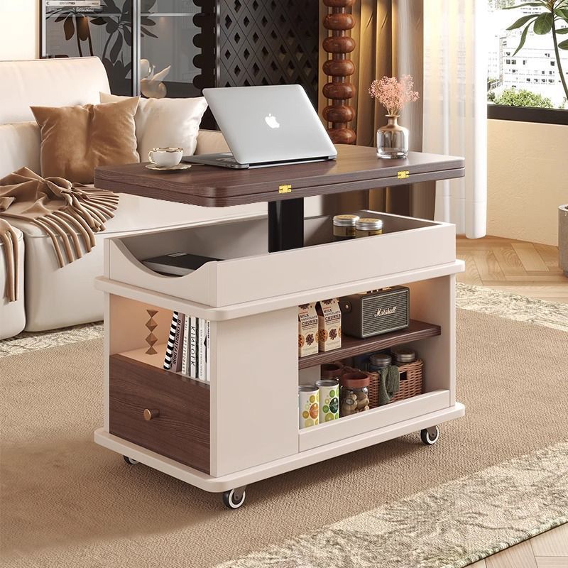 可移动升降茶几桌小推车阳台客厅沙发旁侧边的茶水柜床头置物窄柜