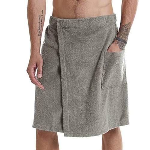 Men's soft towel comfortable bath wearable bathrobe男士