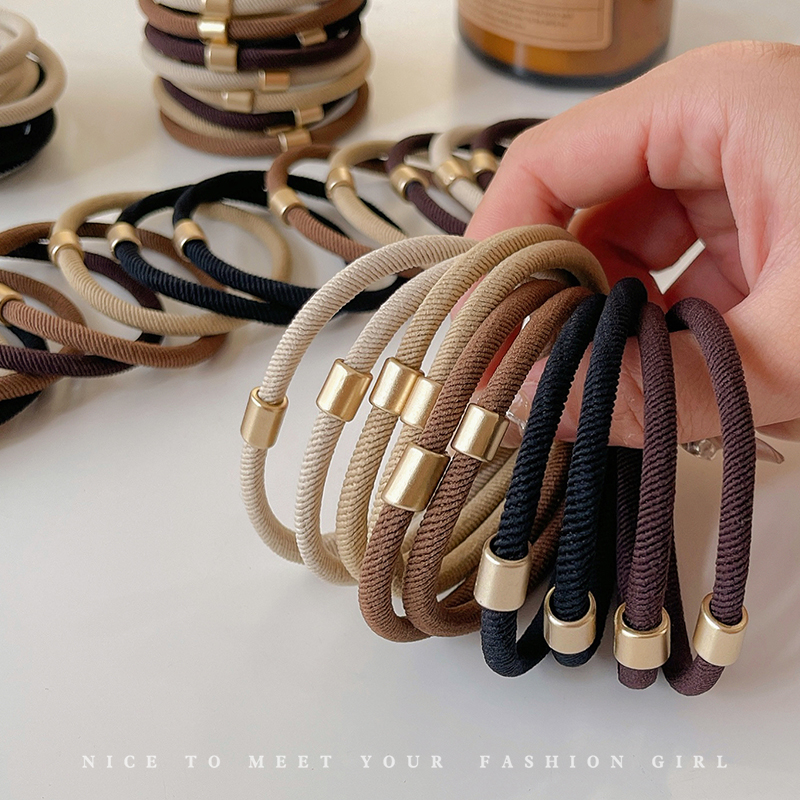 简约咖色系高弹力发绳