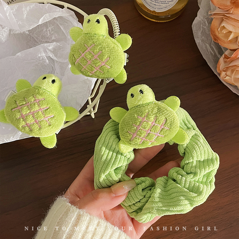 可爱小乌龟毛绒大肠发圈高弹力