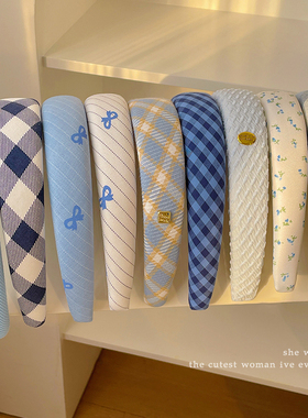 气质蓝色系发箍女2025新款日常外戴压发发卡百搭洗脸头箍头饰发捆