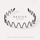 黑色大波浪发箍女2025新款 隐形不勒头洗脸头箍短发过渡期发卡头饰