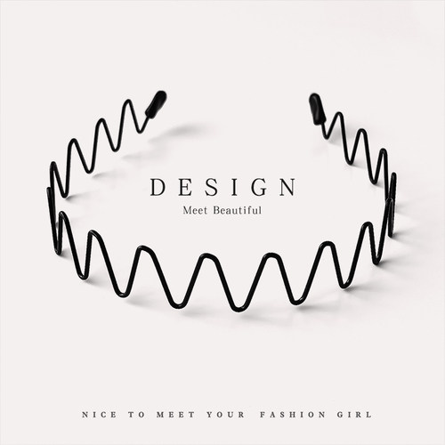 黑色大波浪发箍隐形不勒头