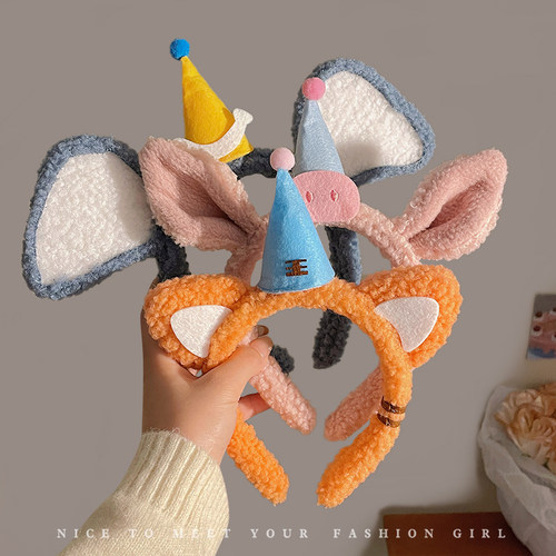 可爱小老虎毛绒发箍洗脸头箍