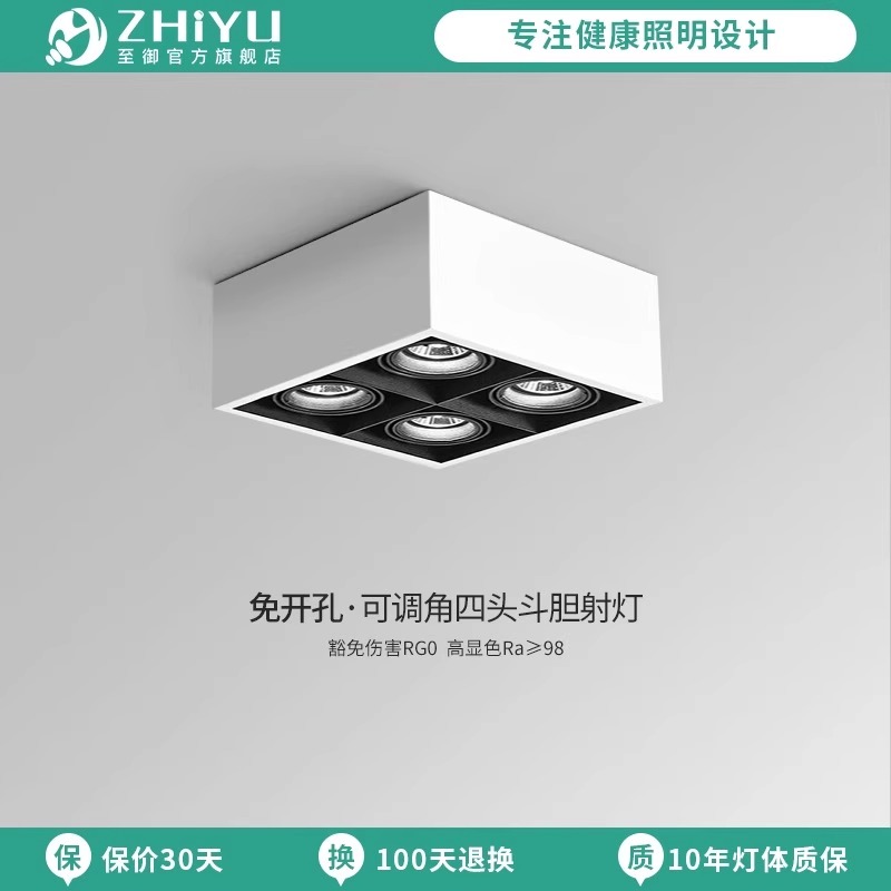 至御明装射灯白色方形斗胆灯