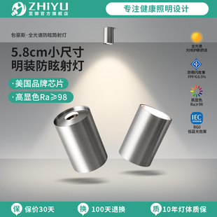 至御包豪斯明装 射灯不锈钢银色防眩筒灯中古工业风客厅无主灯281