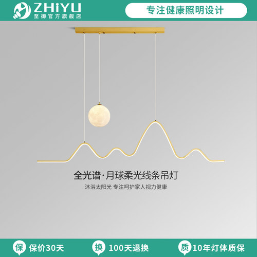 至御餐厅铁现代简约长条吊灯