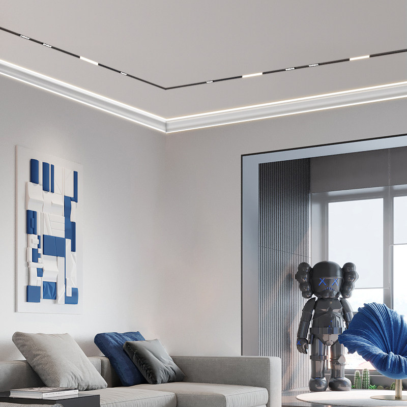 石膏线灯洗墙发光顶角线无主灯led灯带墙角氛围灯铝槽线条灯