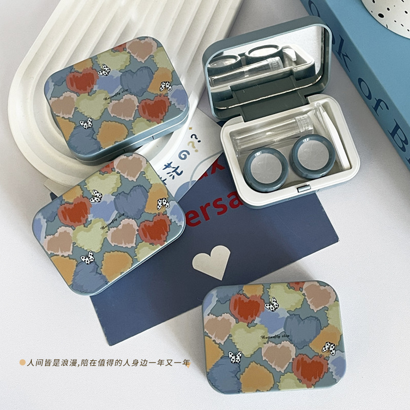 隐形眼镜盒美瞳盒子护理盒带镜子