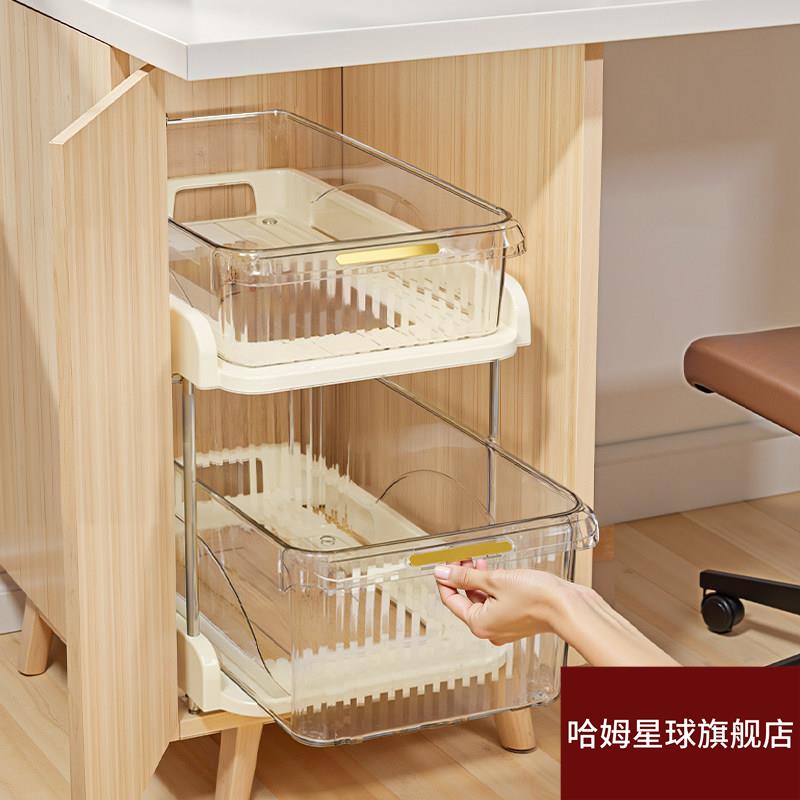 柜子分层架子柜内抽拉式零食收纳神器置物架宿舍办公室主机柜抽屉图片