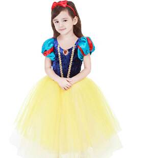 万圣节服装儿童白雪公主裙女童秋冬加绒礼服cosplay连衣裙