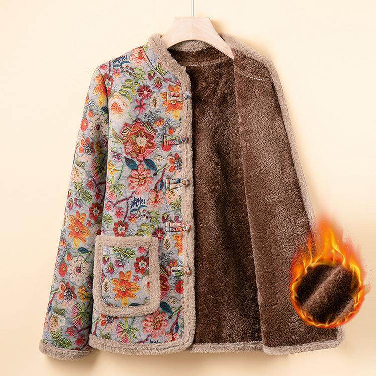 奶奶冬季新款加绒加厚小棉袄中老年妈妈装洋气东北花色棉衣外套女,女装/女士精品,中老年女装,淘宝优惠券,粉丝福利购,淘宝优惠卷