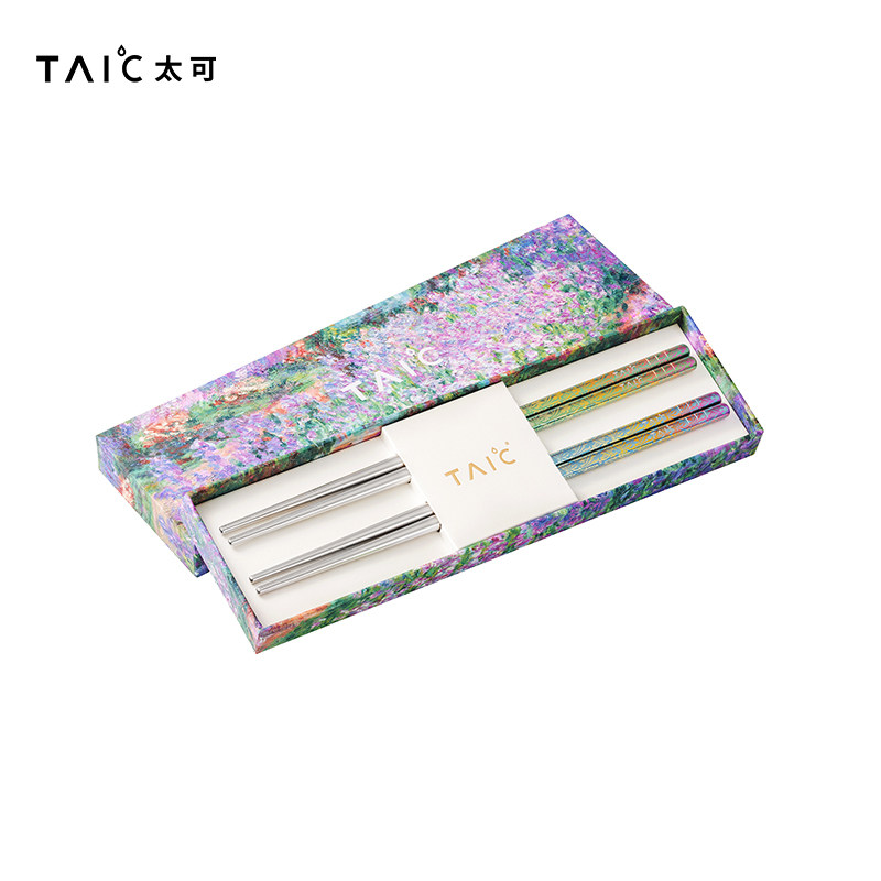 TAIC太可钛筷子户外家用防滑金属纯钛筷健康轻便纯钛餐具钛度