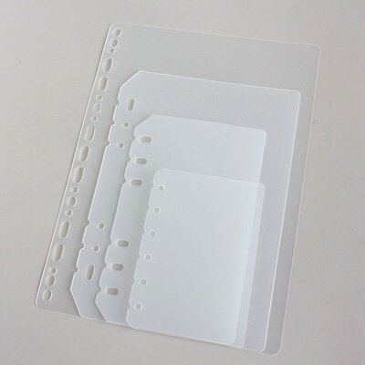 10张装60丝磨砂塑料pp分页纸a6活页本内页分隔页索引页a7分隔板a5活页笔记本隔页板标签索引卡学生手账文具