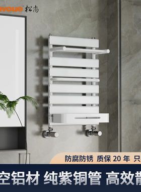 SDRM卫浴小背篓暖气片铜铝复合家用超薄水暖厨房置物架散热器