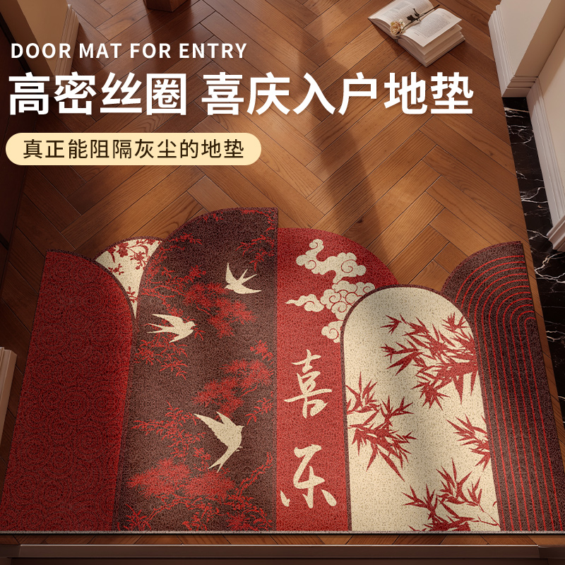 入户门地垫丝圈门口红色2025新款