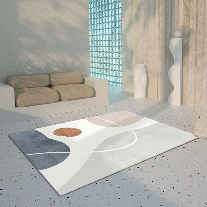 抽象地毯卧室原创设计北欧房间茶几现代床边垫客厅ins风线条地垫