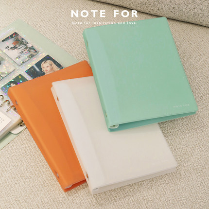NOTE FOR A5果冻皮活页卡册收纳册2026新色系列镭射内页3寸四宫格高颜值ins二宫格明信片拍立得相册追星卡册