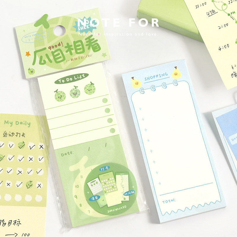 NOTE FOR 长条功能便签套装《种子计划》元气水果多功能打卡