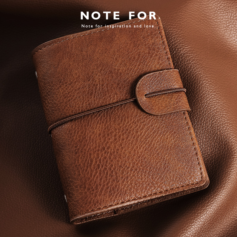 NOTE FOR 年终限定M5皮面活页手帐本套装2026手账活页本子简约复古活页笔记本随身高颜值小本子M5手账本