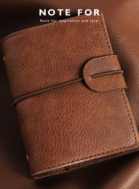 NOTE FOR 年终限定M5皮面活页手帐本套装2026手账M5活页本子简约复古活页笔记本随身高颜值小本子M5手账本