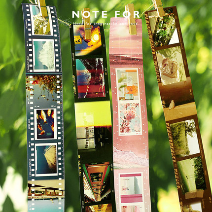 NOTE FOR PET胶带《生活放映实录》文艺轻复古电影胶卷胶片摄影透明pet拼贴手帐装饰素材胶带贴纸